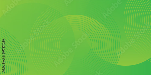 Abstract Green Geometric Background with Concentric Circles and Gradients