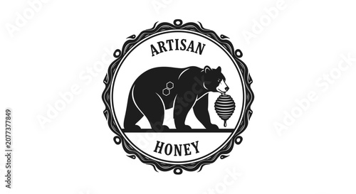 Black bear eating honey logo 1.