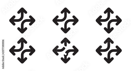 Tableau sur toile Set of black arrows