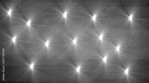 Cinematic light flash- Paparazzi camera flashes animation. Animation of white camera flashes on black screen. Array of Bright Lights Emitting Rays in a Grid Pattern