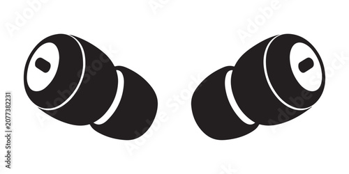 Canvastavla Isometric wireless earbud icons showing compact design and silicone tips for high quality sound app