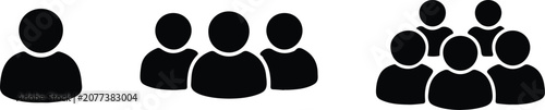 user people group one three five group icon silhouette vector eps 10