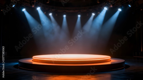Empty stage with spotlights
