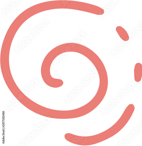 Abstract Whimsical Swirl Design in Pink