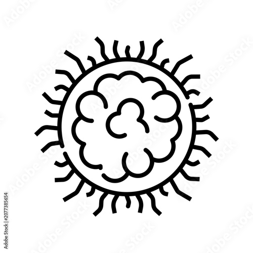 shingles virus color line icon.