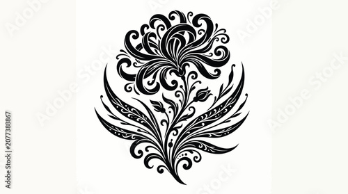 Black floral vector illustration