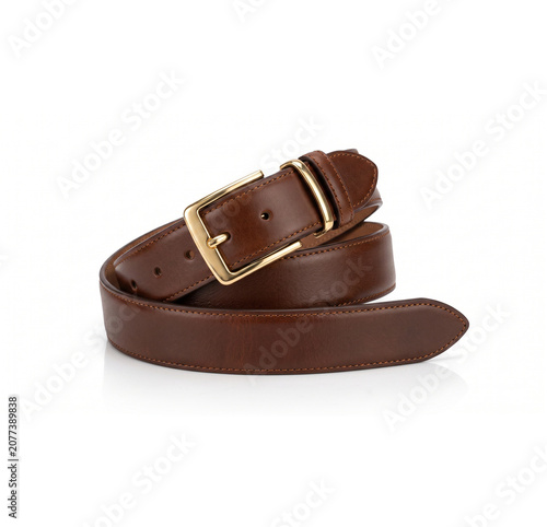 leather belt isolated on white background 
