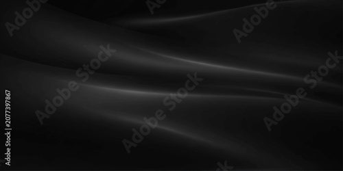 Konstfotografi Elegant black satin silk fabric background with smooth flowing waves and soft lu