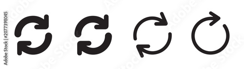 Tableau sur toile Professional set of arrow cycle icons used for refresh and update functions in digital applications