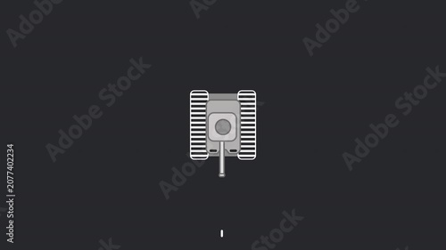 Animated Military Tank Shooting and Patrolling Pack. Looping 2D Line Art Panzer on Alpha Channel.