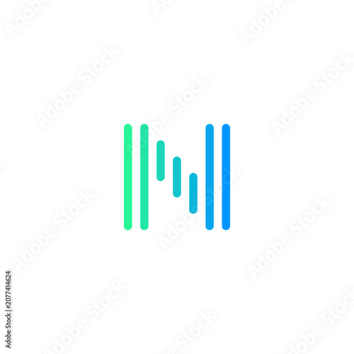  N letter logo in stripes style