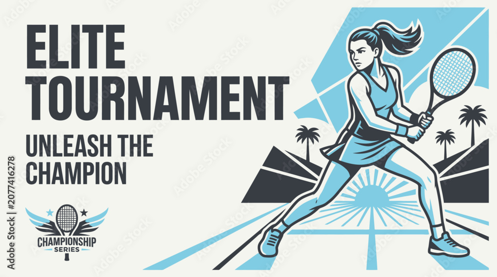Obraz premium Elite Tournament Unleash The Champion Tennis Event Announcement