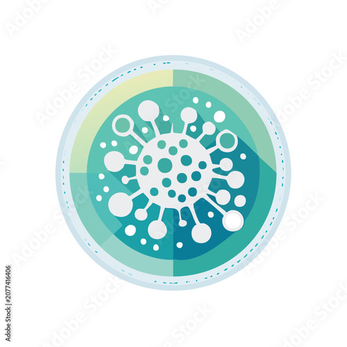 Flat vector illustration of a virus cell