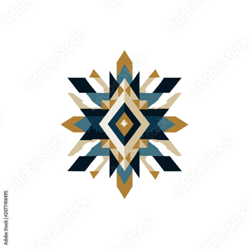 Geometric Snowflake Vector Design