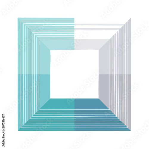Nested Cubes with 3D Perspective Effect