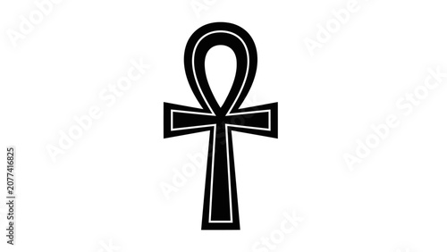 Fotografie Ancient Egyptian Ankh Symbol Isolated on White Background