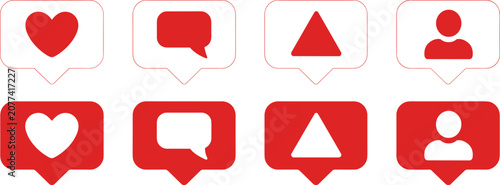 Social Media Notification Bubble Icons Collection