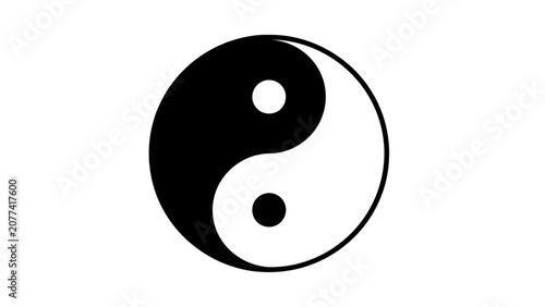 Foto Black and White Yin Yang Symbol Graphic