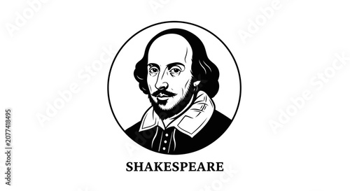 Photos William Shakespeare Portrait Line Art Illustration