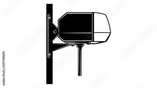 Obraz na płótnie Wall Mounted Industrial Security Camera or Sensor Illustration