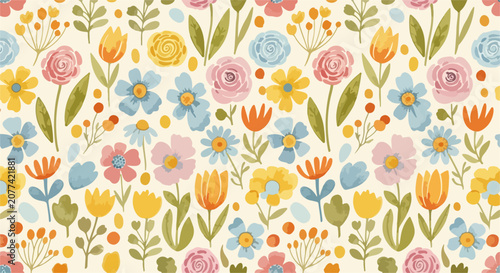Tableau sur toile Light romantic blossoms painted with subtle shading and gentle transitions
