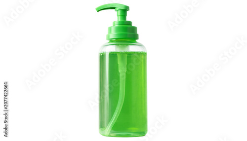 Green liquid soap dispenser bottle with pump handwash