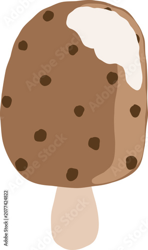 cute chocolate chip popsicle ice cream with sprinkle vector cartoon illustration