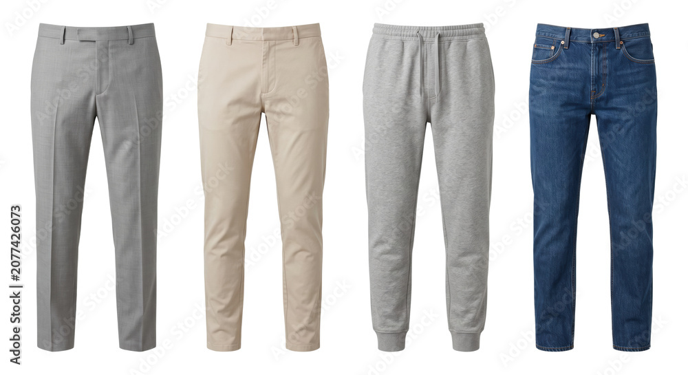 Fototapeta premium Men essential casual trousers and jeans selection