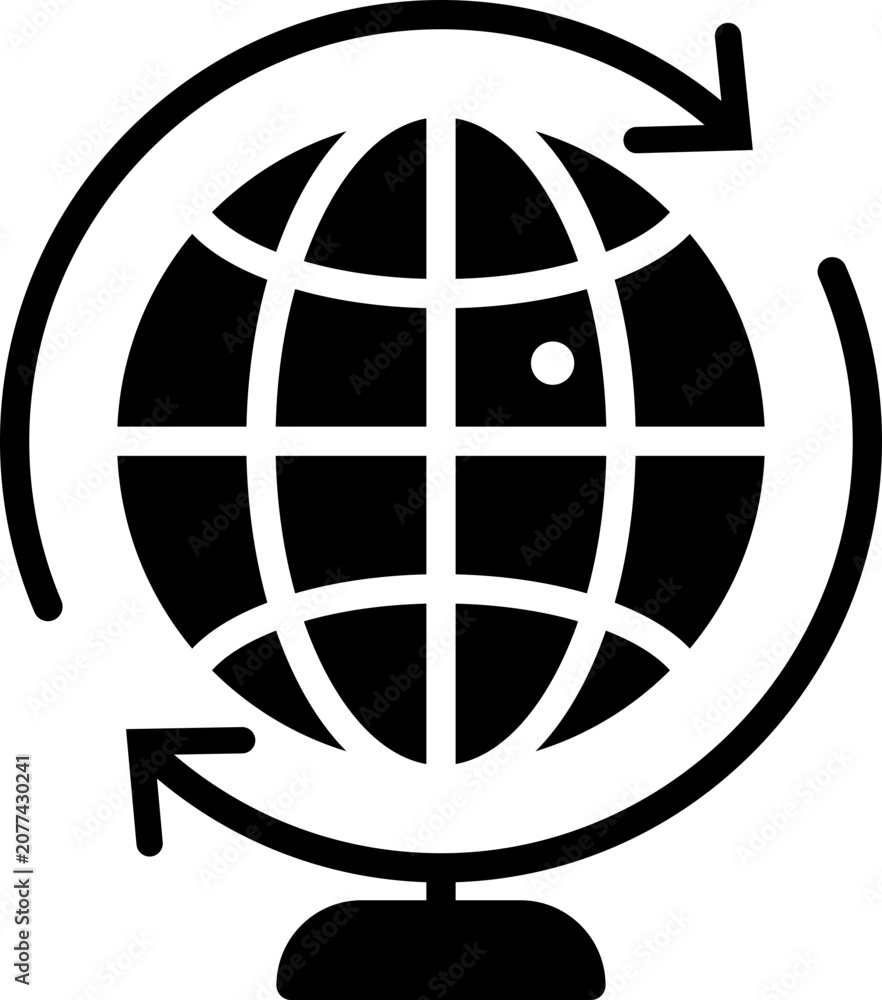 Obraz premium international travel globe flat icon vector outline
