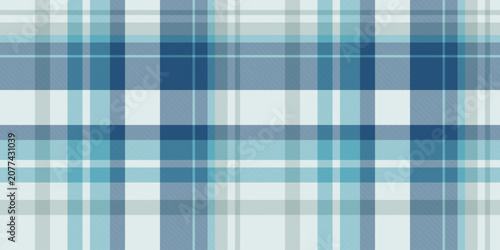 Tableau sur toile A traditional tartan plaid pattern with a balanced check structure and cyan and white tones