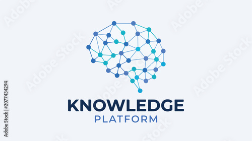 Artificial intelligence brain network logo for knowledge platform.