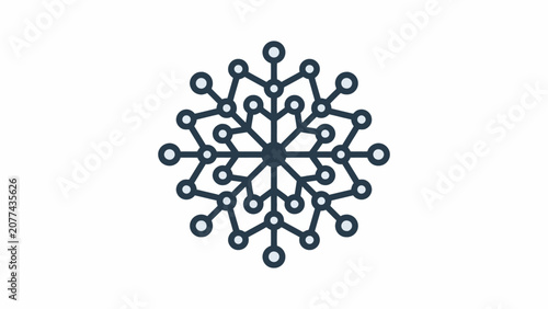 Black circular mandala style circuit board icon