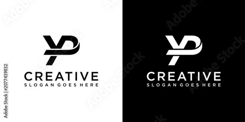 YP or PY initial letter logo design vector