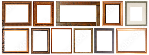 set of paintings frames isolated on white background