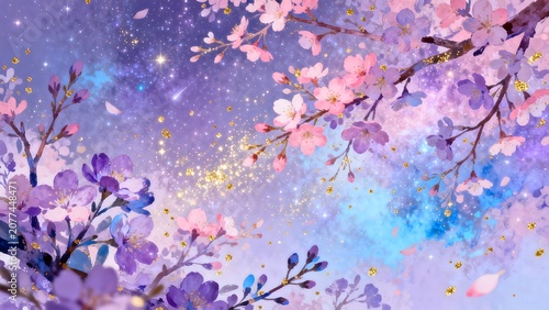 Cherry blossoms in a starry sky