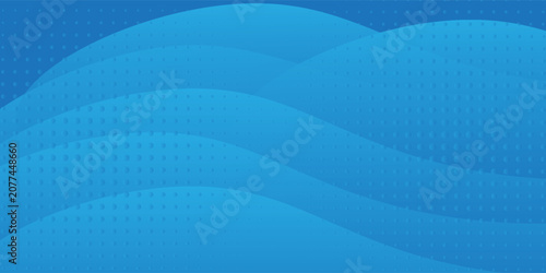 Abstract Blue Wavy Background with Layered Halftone Dot Pattern