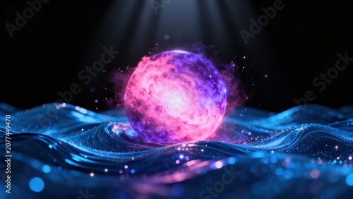 Cosmic sphere in glowing waves