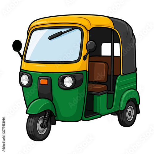 Green School Bus Cartoon Isolated on White Background Vector Illustration for Education Transportation Vehicle Design