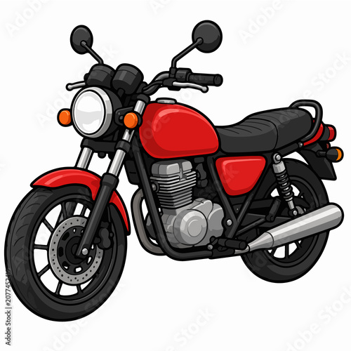 red motorcycle isolated on white