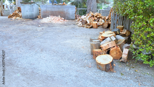Valokuva Chopped Woodpiles and Timber Logs in a Rural Australian Setting