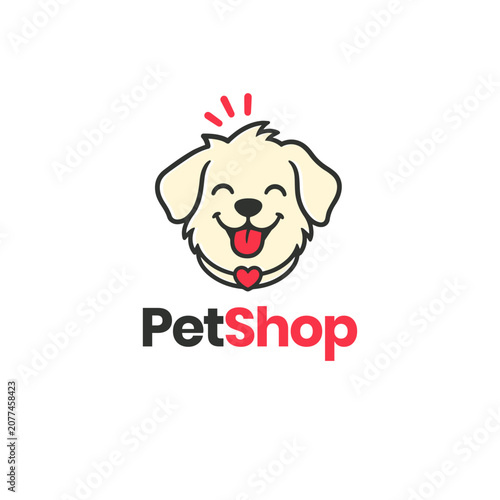 Playful Happy Pet Shop Wordmark Logo Design