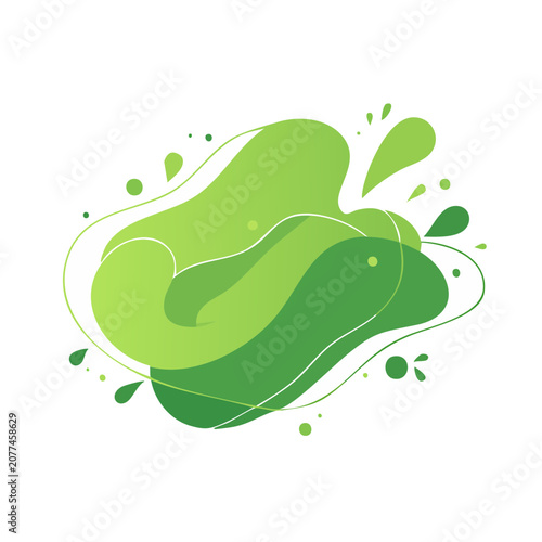 Abstract green leaf splash vector illustration