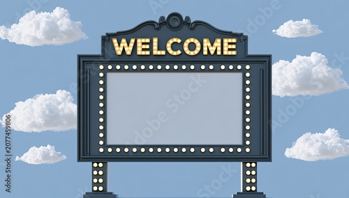 Vintage marquee sign with 