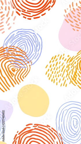 Vibrant Abstract Doodle Pattern with Colorful Scribbles and Organic Shapes. Creative Artistic Background.