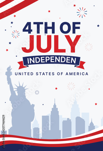4th of July Independence Day Celebration Background. Fourth of July Celebration Banner