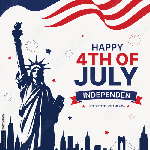 4th of July Independence Day Celebration Background. Fourth of July Celebration Banner