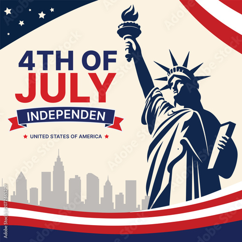 4th of July Independence Day Celebration Background. Fourth of July Celebration Banner