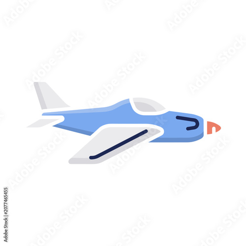 Blue Fighter Jet Aircraft Vector Illustration