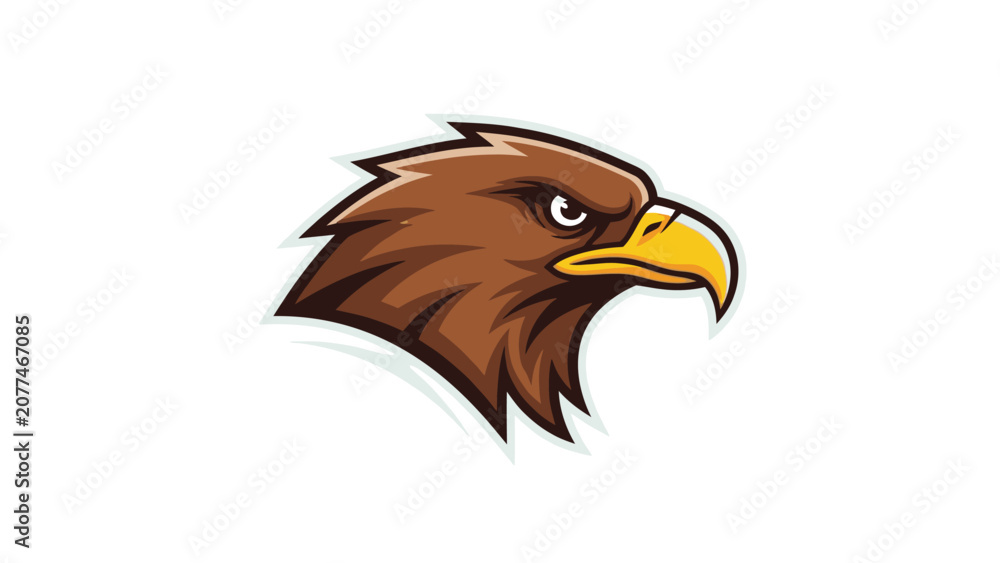 Obraz premium Eagle head illustration majestic bird of prey against white background