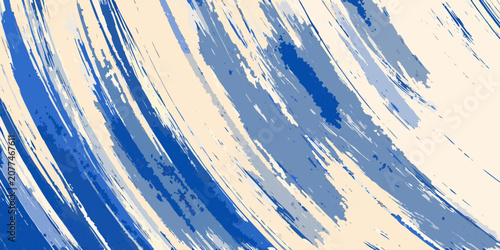 Fotografie Blue brushstrokes abstract background dynamic vector illustration